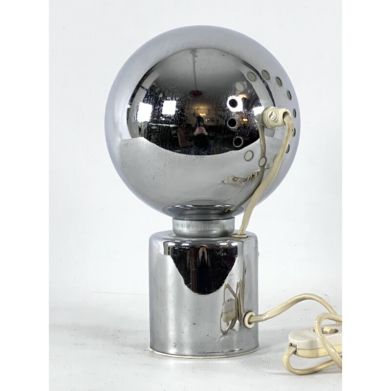 Italian Space Age vintage chrome table lamp by Reggiani