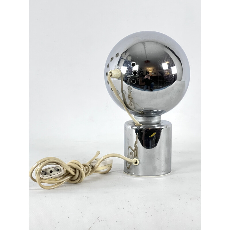 Italian Space Age vintage chrome table lamp by Reggiani