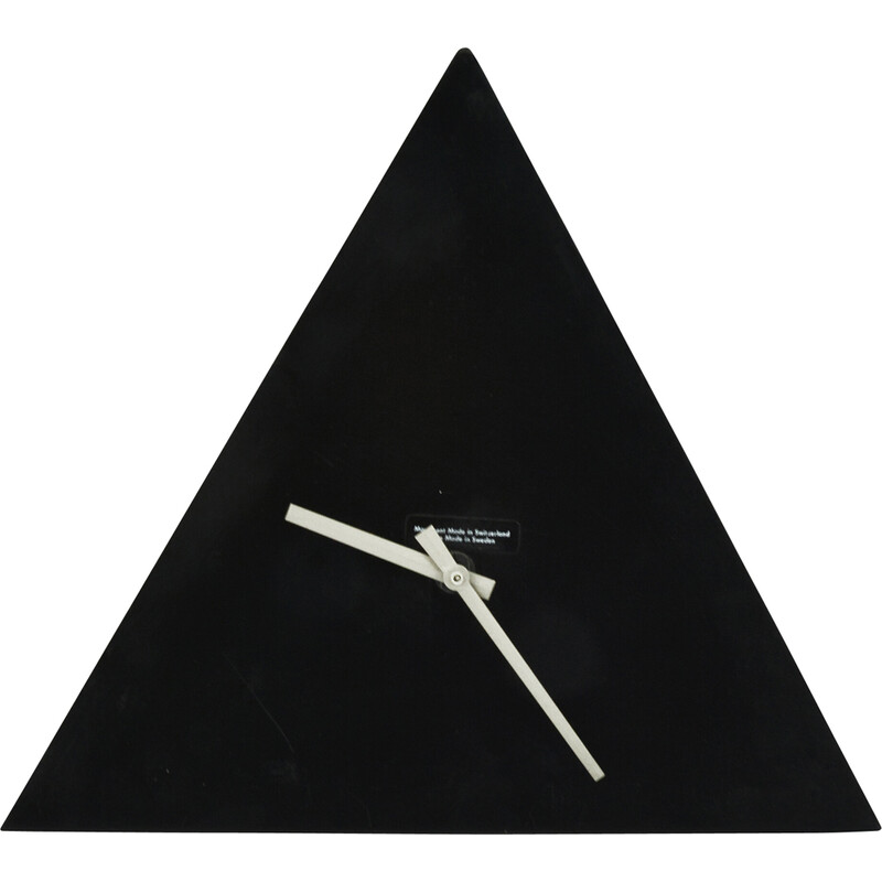 Vintage triangular wall clock by Scholer, Switzerland 1980s
