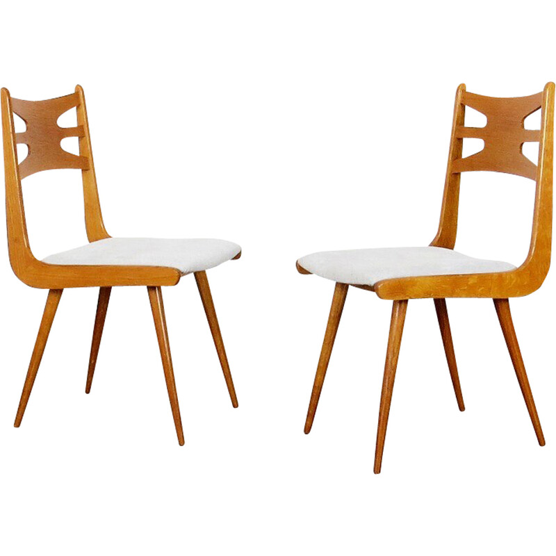 Pair of vintage dining chairs by Krásná Jizba