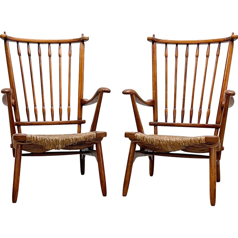 Paire de fauteuils scandinaves - bois