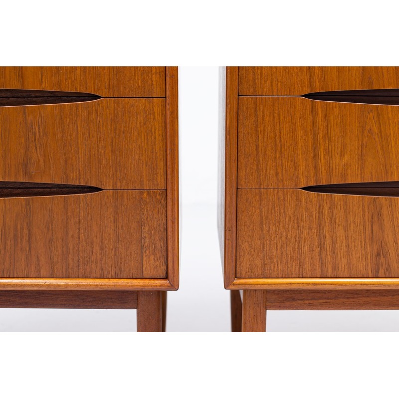 Pair of vintage Scandinavian chest of drawers by Kurt Østervig for Emmaboda Möbelfabrik, 1950s