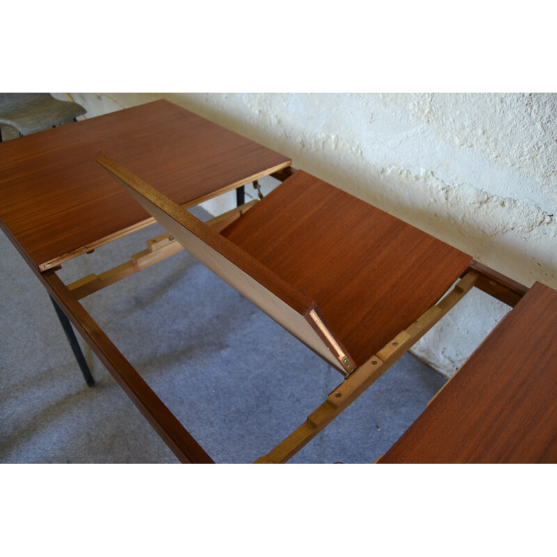 Vintage mahogany Minvielle dining table, ARP - 1950s