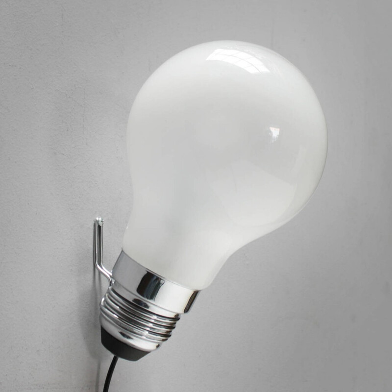 Applique vintage allemande Thomas Alva Edison Light par Ingo Maurer pour Design M, 1979