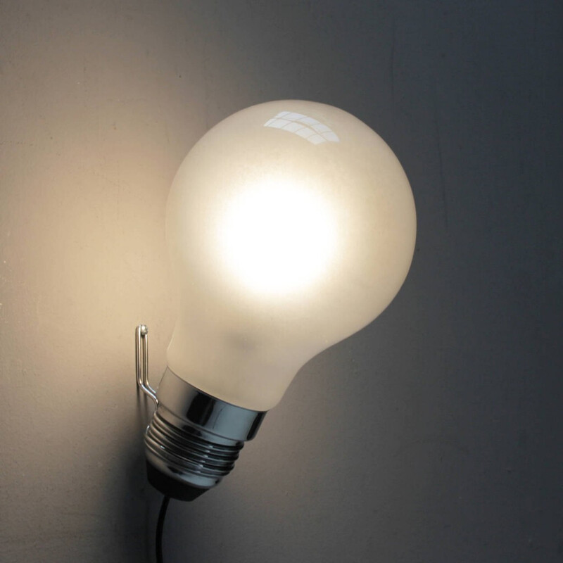Vintage Duitse wandlamp Thomas Alva Edison Licht van Ingo Maurer voor Design M, 1979