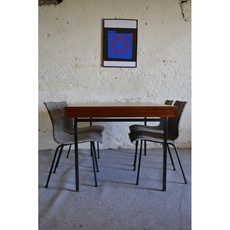 Vintage mahogany Minvielle dining table, ARP - 1950s