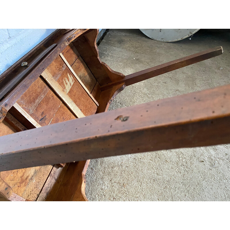 Vintage solid wood desk with one drawer, 1900