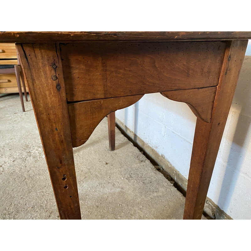 Escritorio vintage de madera maciza con un cajón, 1900