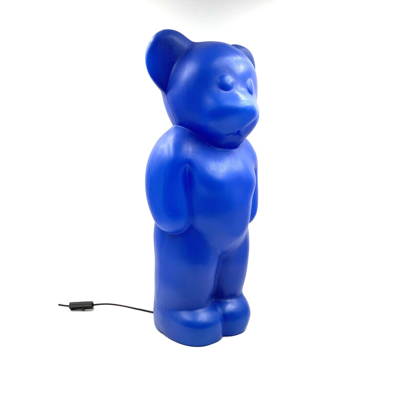 Vintage postmodern blue bear lamp by Heinz Klein for Elmar Flötotto, Germany 1990s