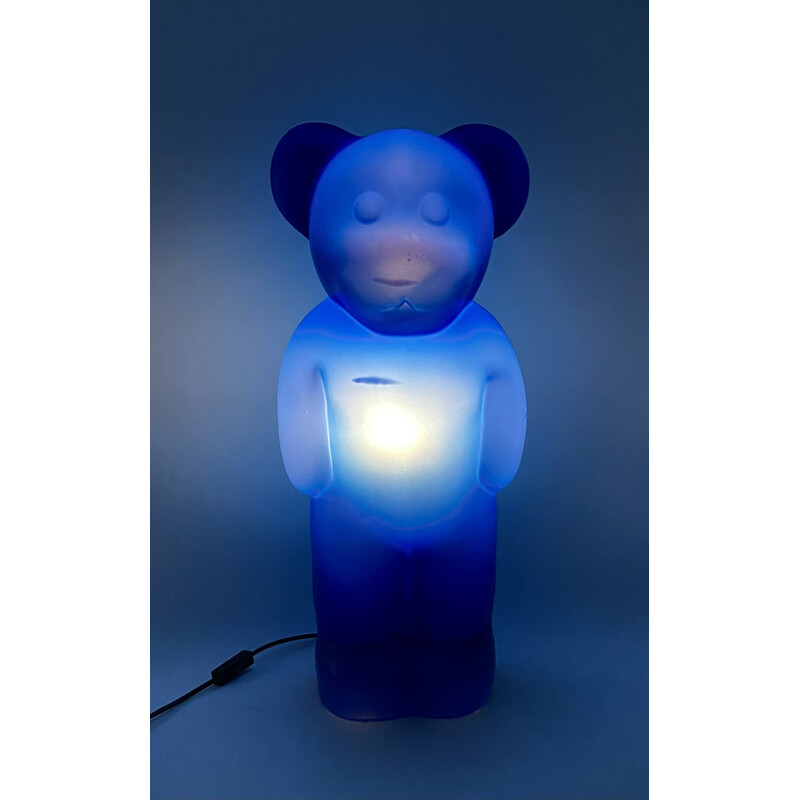 Vintage postmoderne blauwe beerlamp van Heinz Klein voor Elmar Flötotto, Duitsland 1990