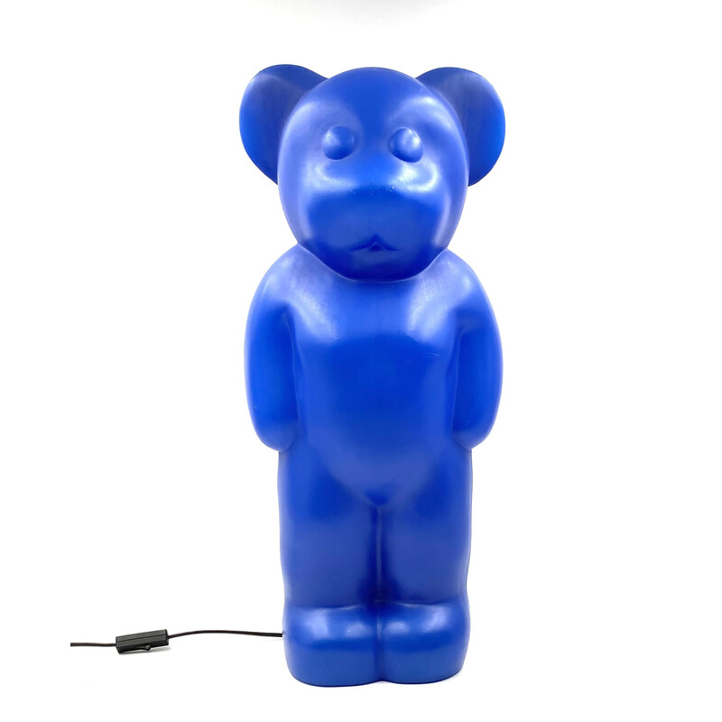 Vintage postmodern blue bear lamp by Heinz Klein for Elmar Flötotto, Germany 1990s