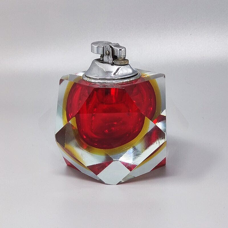 Vintage table lighter in Murano Sommerso glass by Flavio Poli for Seguso, 1960s