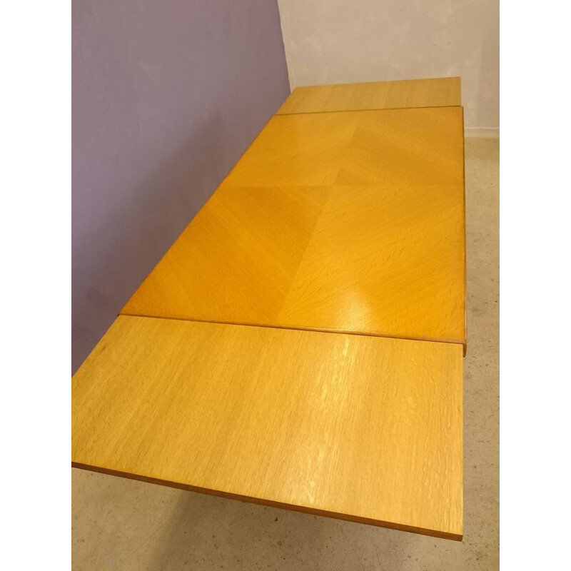 Oak dining table with extensions - 1950s