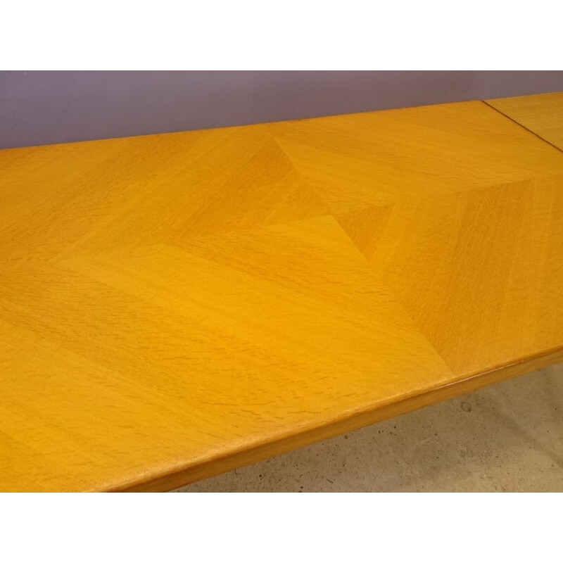 Oak dining table with extensions - 1950s