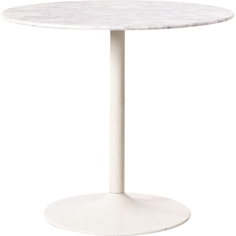 Table d'appoint vintage - ronde marbre blanc