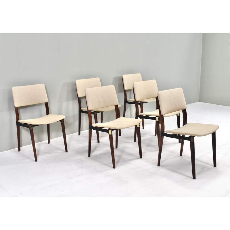 Conjunto de 6 cadeiras de jantar vintage S82 de Eugenio Gerli para Tecno, Itália 1960