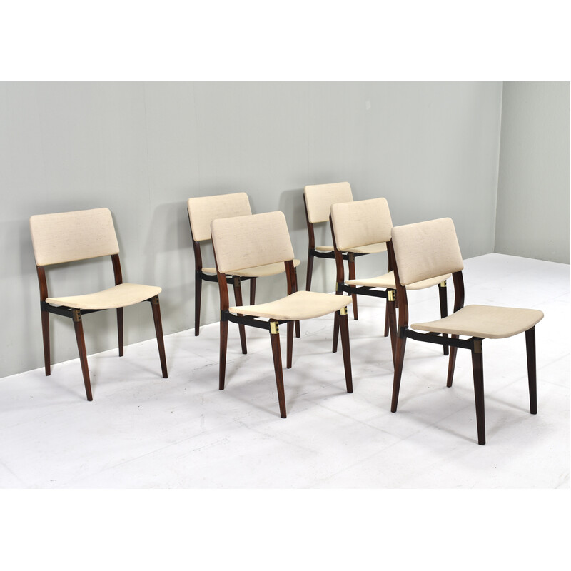 Set of 6 vintage S82 dining chairs by Eugenio Gerli for Tecno, Italy 1960