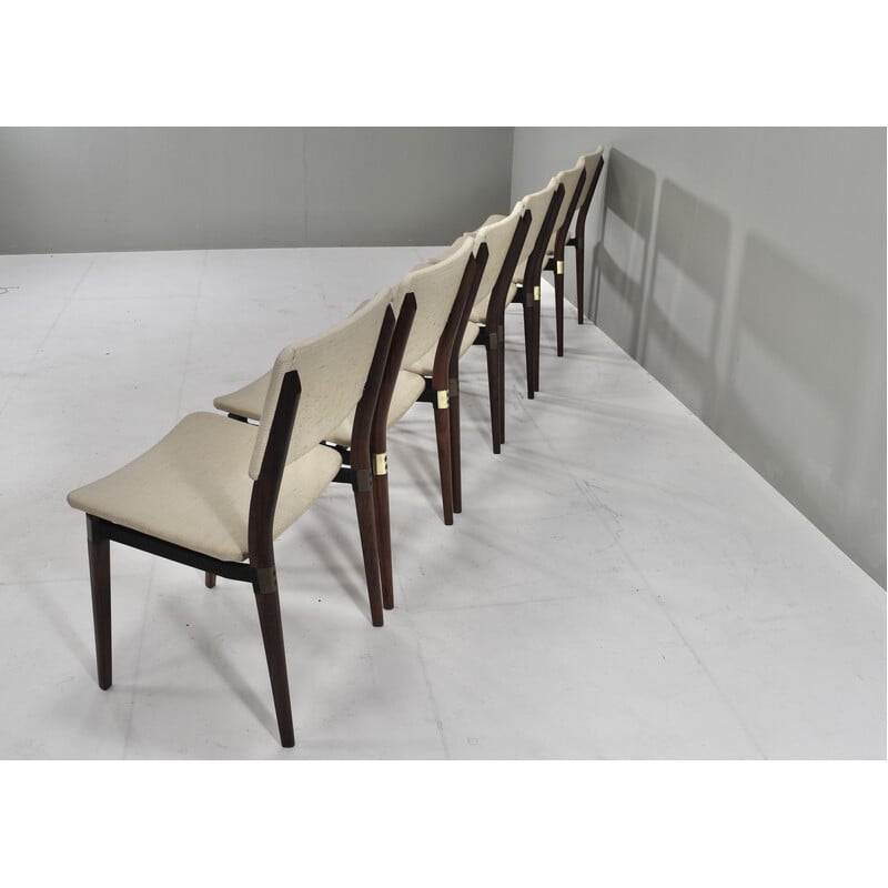 Conjunto de 6 cadeiras de jantar vintage S82 de Eugenio Gerli para Tecno, Itália 1960