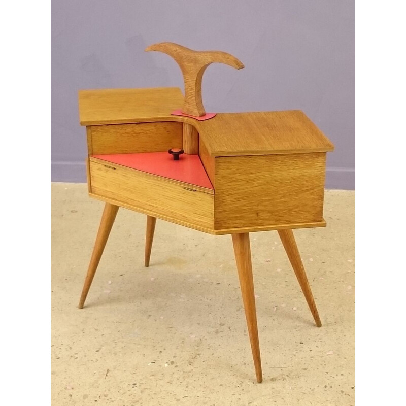 Sewing box with slanted legs - 1950s