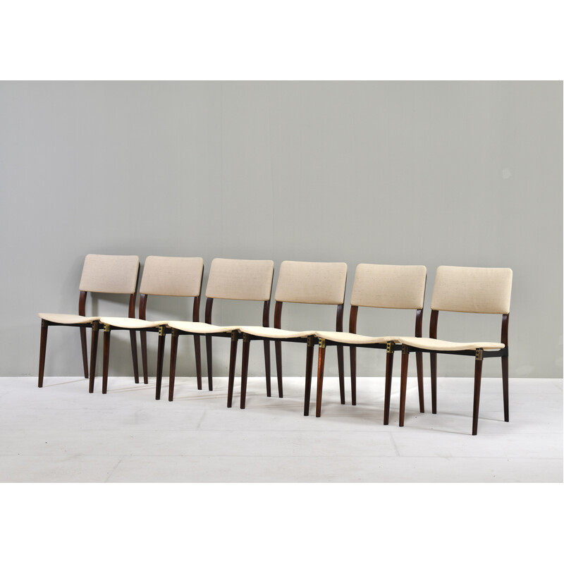 Set of 6 vintage S82 dining chairs by Eugenio Gerli for Tecno, Italy 1960