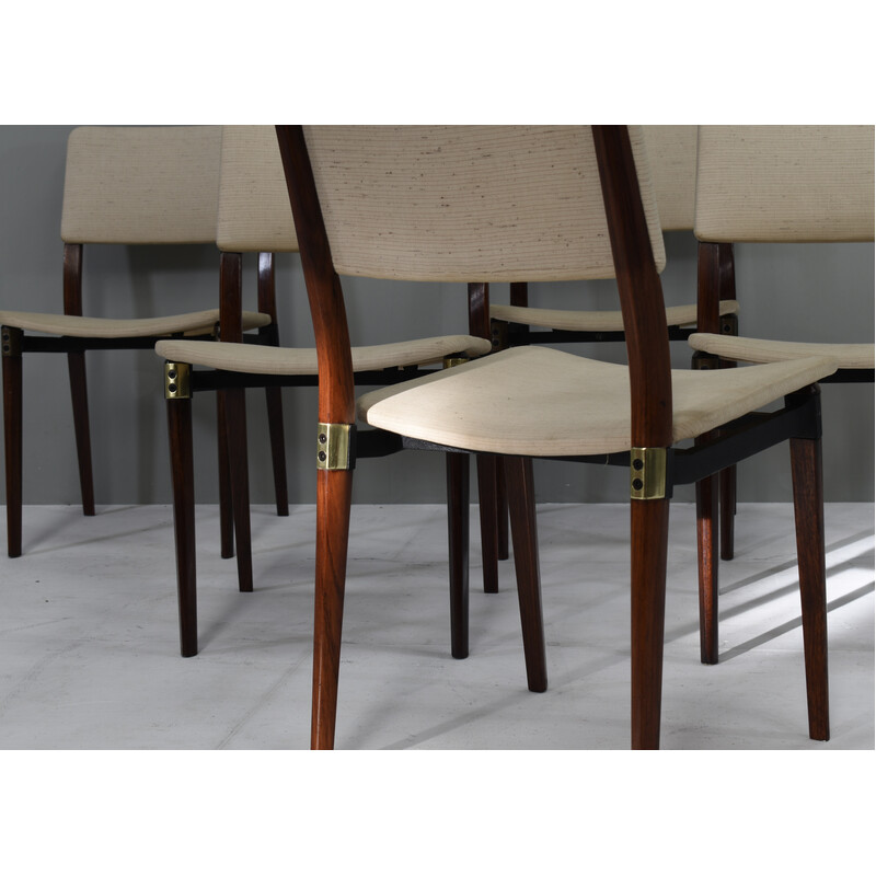 Set of 6 vintage S82 dining chairs by Eugenio Gerli for Tecno, Italy 1960