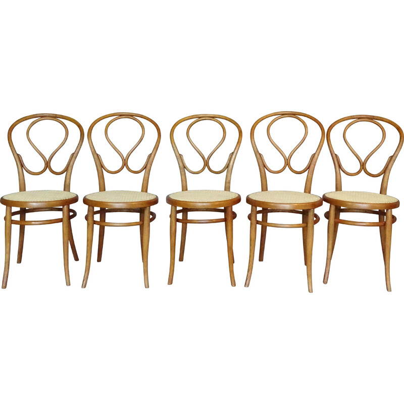 Set of 5 vintage chairs n 20 by Kohn