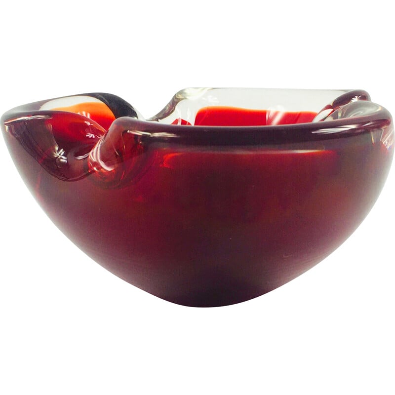 Mid-century Sommerso Murano glass bowl by Flavio Poli, Italy 1960s