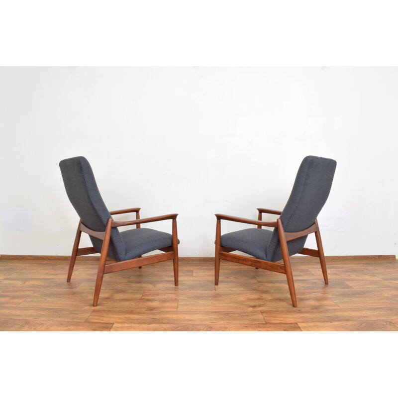Pair of mid-century Polish armchairs by Edmund Homa for Gościcińska Fabryka Mebli, 1960s