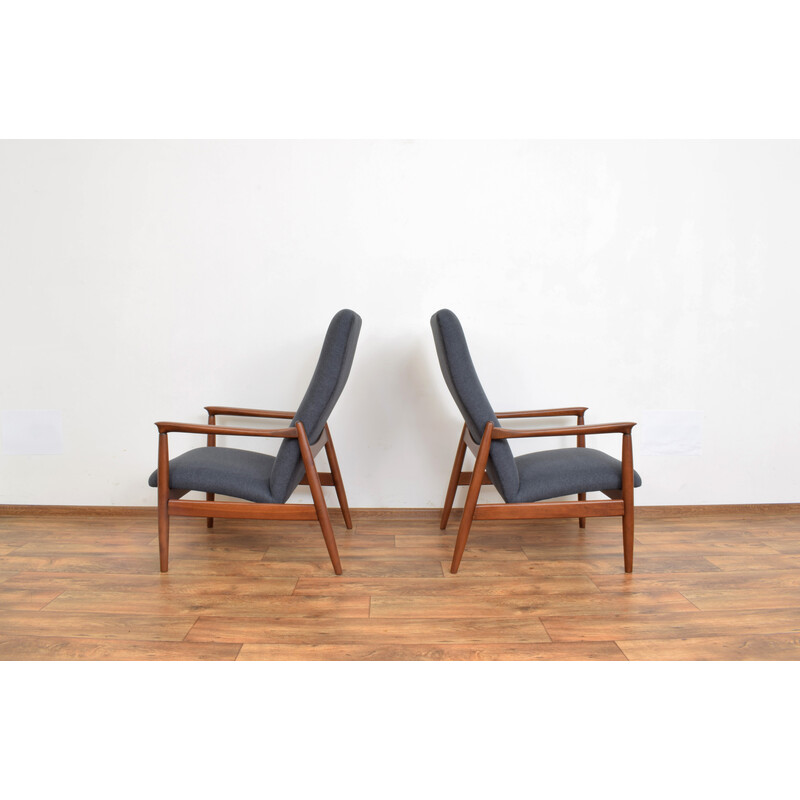 Pair of mid-century Polish armchairs by Edmund Homa for Gościcińska Fabryka Mebli, 1960s