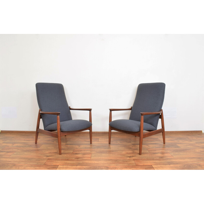 Pair of mid-century Polish armchairs by Edmund Homa for Gościcińska Fabryka Mebli, 1960s