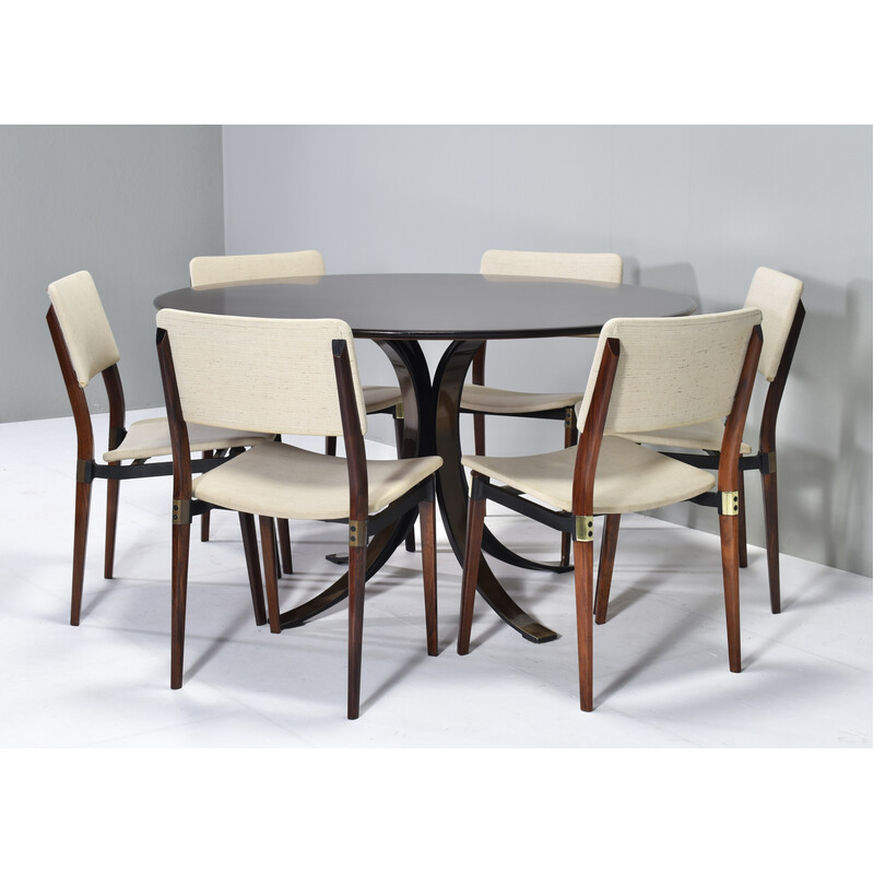 Vintage dining set by Osvaldo Borsani and Eugenio Gerli for Tecno, Italy 1960