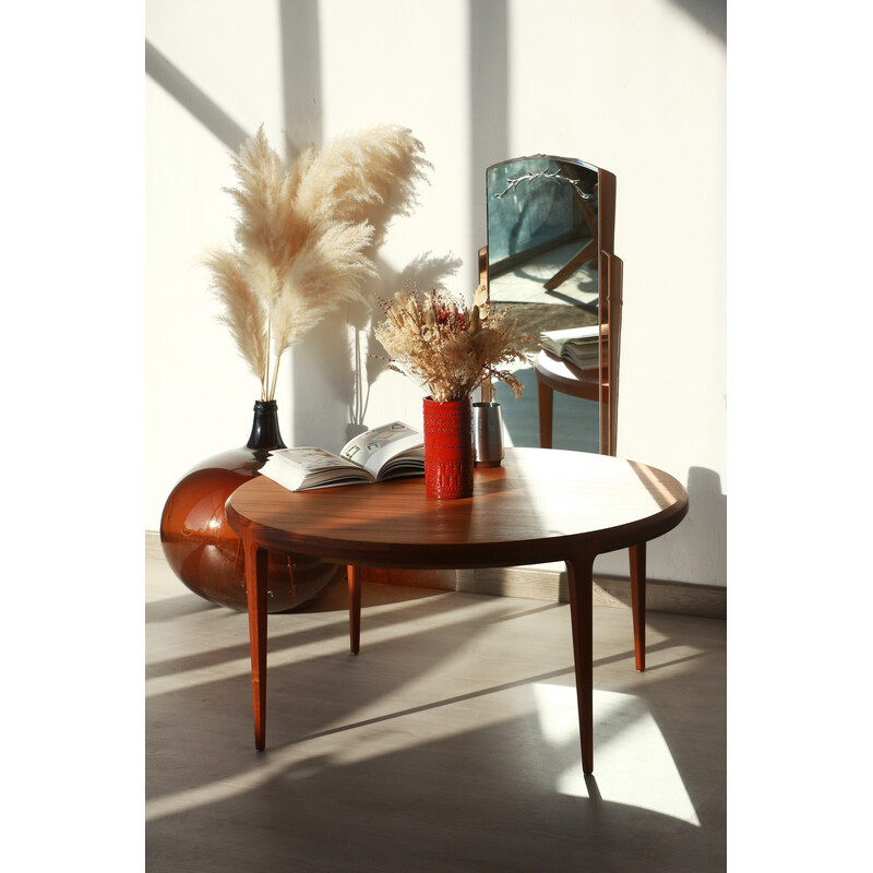 Vintage round coffee table in teak by Johannes Andersen for Cf Christensen of Silkeborg, 1960