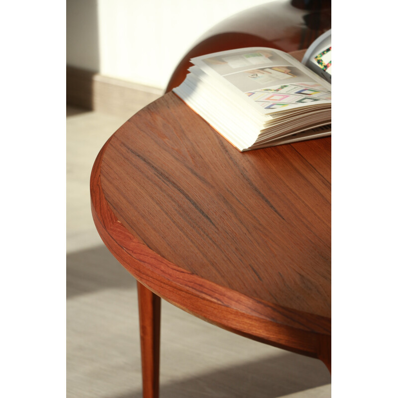 Vintage round coffee table in teak by Johannes Andersen for Cf Christensen of Silkeborg, 1960