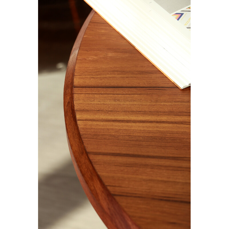 Vintage round coffee table in teak by Johannes Andersen for Cf Christensen of Silkeborg, 1960