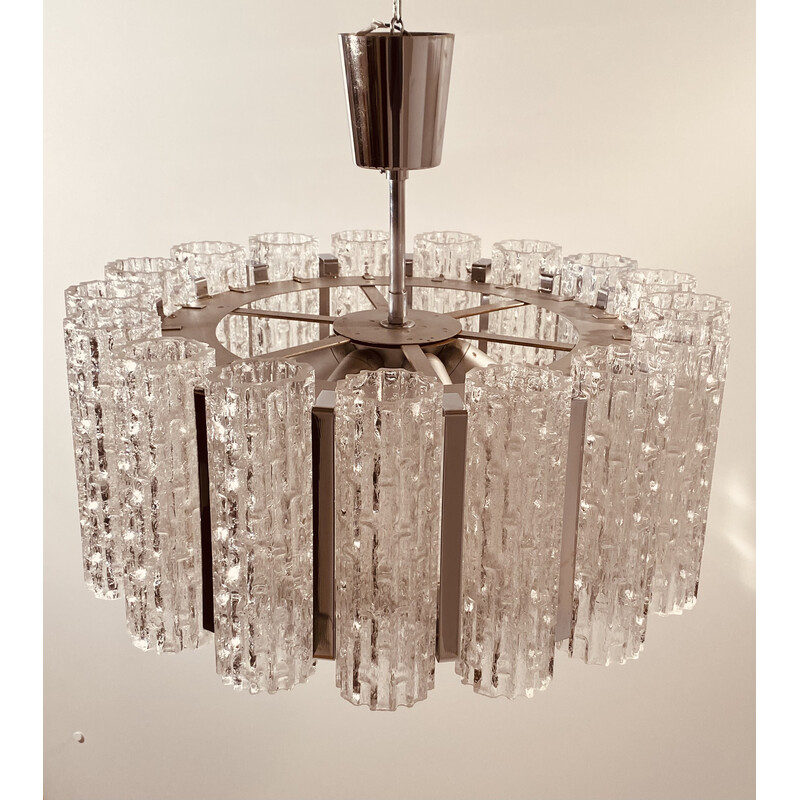 Lámpara vintage de cristal de Murano de Barovier y Toso, Italia años 60