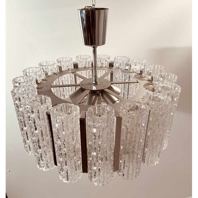 Lámpara vintage de cristal de Murano de Barovier y Toso, Italia años 60