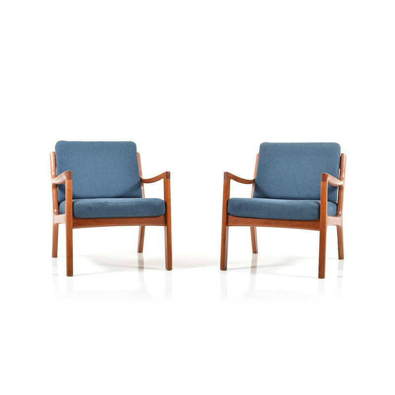 Paire de fauteuils lounge Senator en teck par Ole Wanscher - 1960