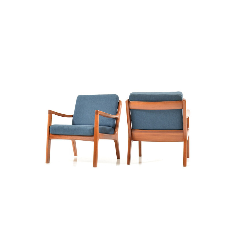 Pair of Senator lounge chairs in teak by Ole Wanscher - 1960s