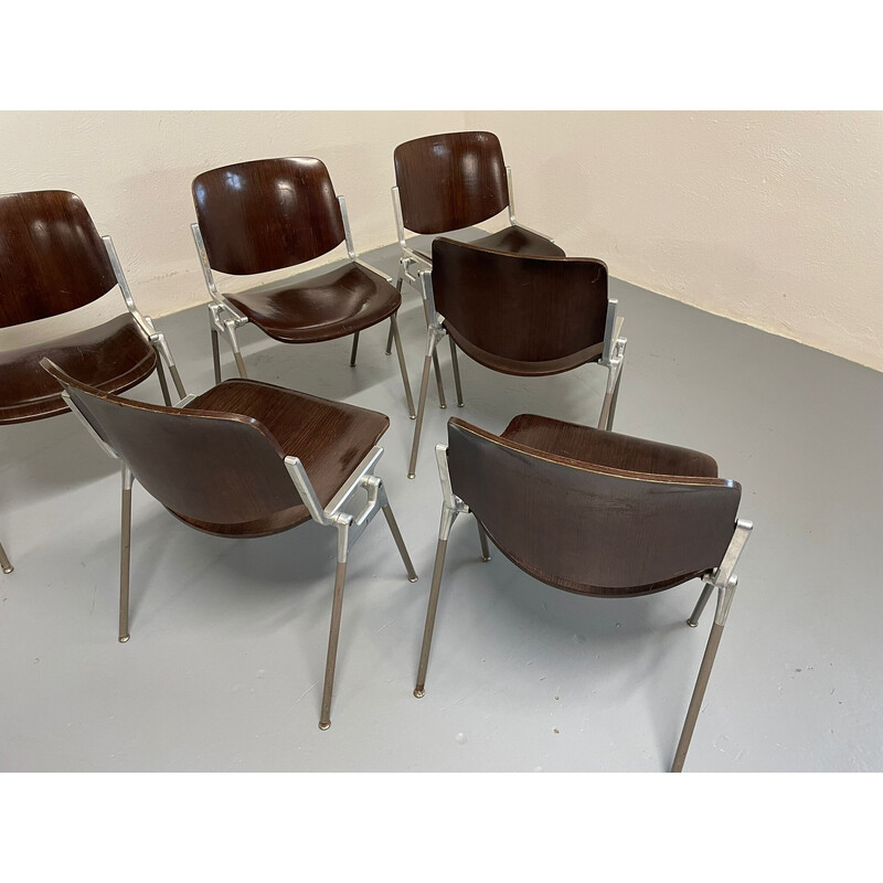 Ensemble de 6 chaises vintage Dsc 106 par Giancarlo Piretti pour Castelli