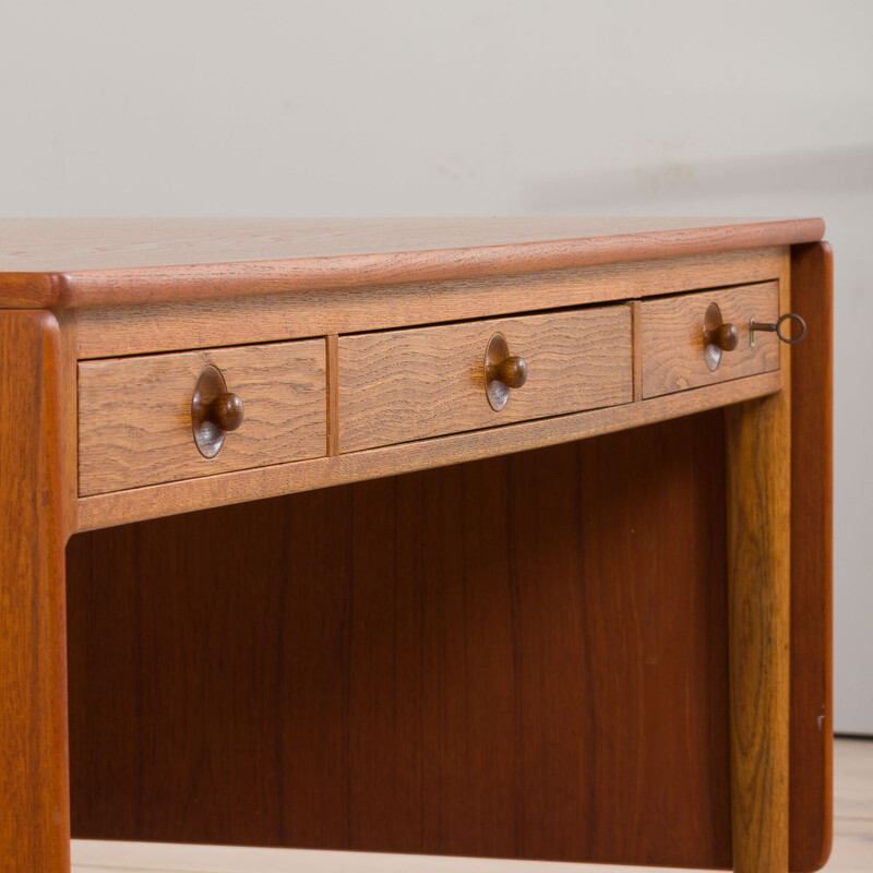 Vintage teak and oakwood At 305 desk by Hans J. Wegner for Andreas Tuck, Denmark 1950s