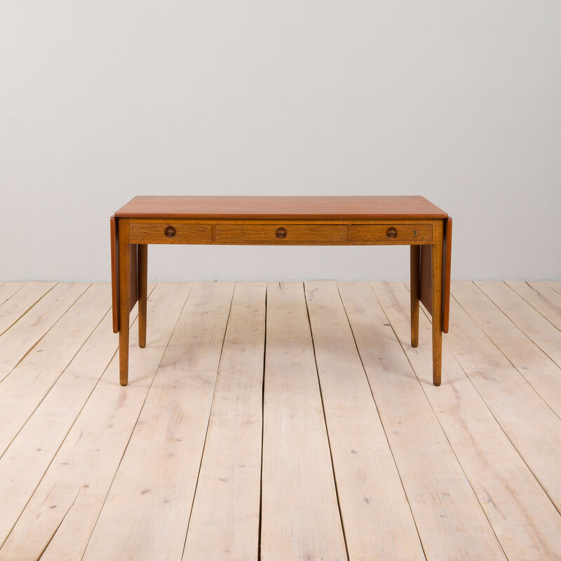 Vintage teak en eikenhout At 305 bureau van Hans J. Wegner voor Andreas Tuck, Denemarken 1950