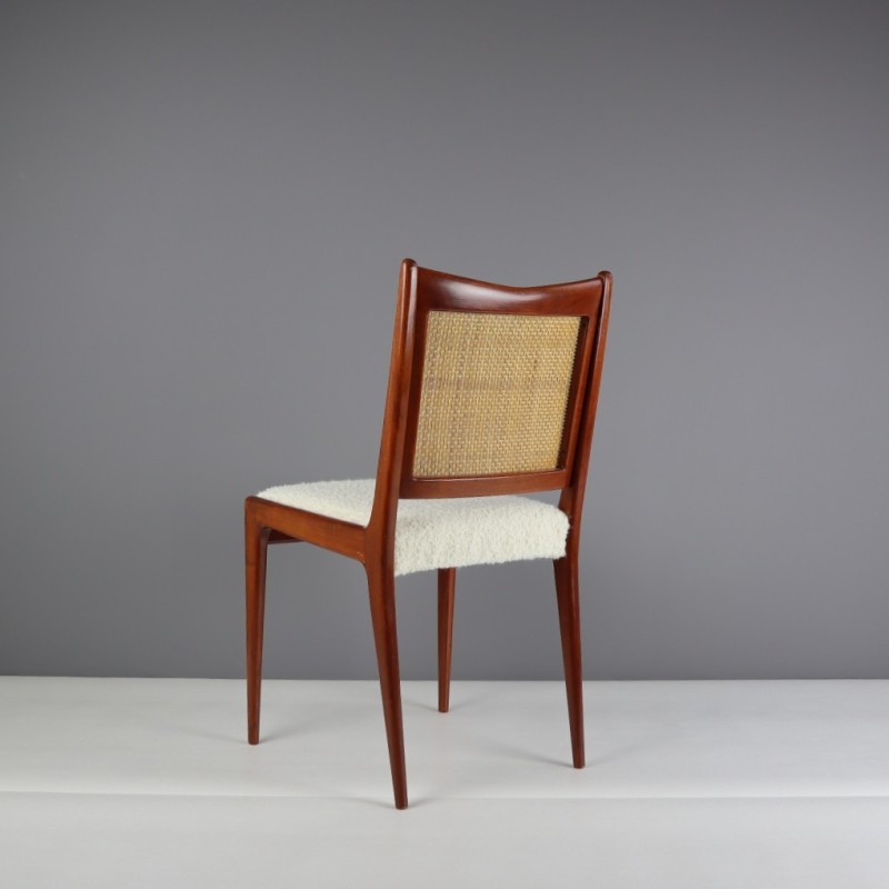 Paar Zweedse stoelen in teak en stof uit het midden van de eeuw