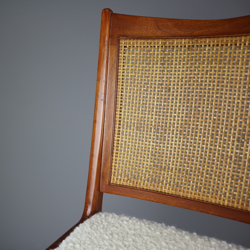 Pair of mid-century Swedish teak and fabric chairs