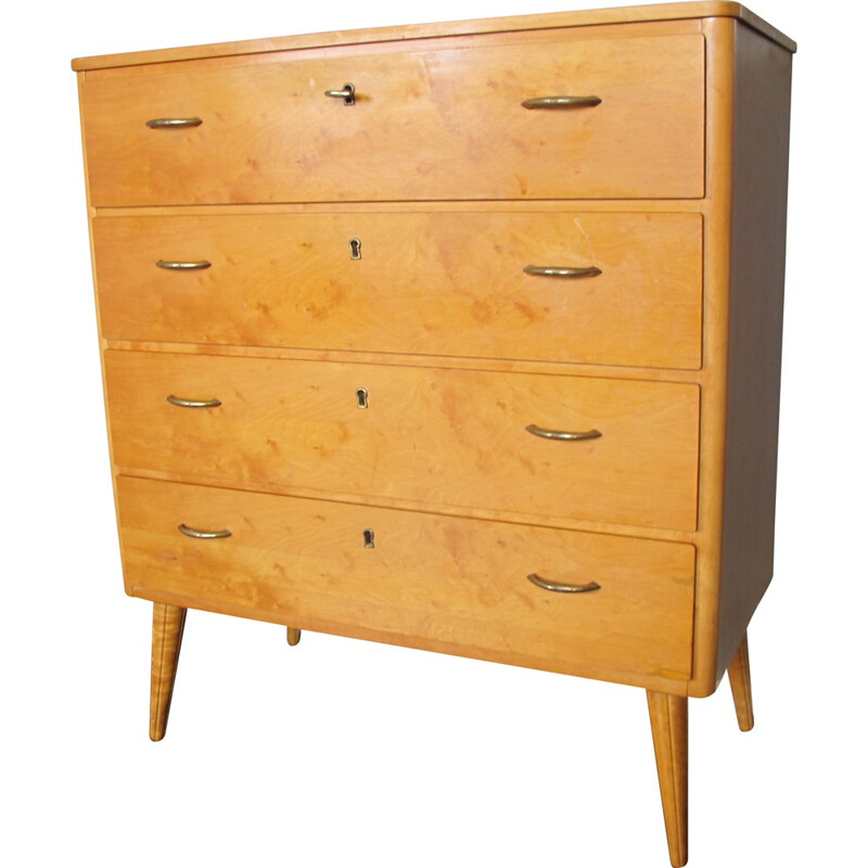 Mid century Italian Chest of Drawers with key - 1950s