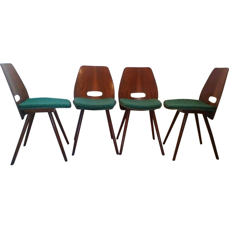 Set di 4 sedie da pranzo in faggio - 1960