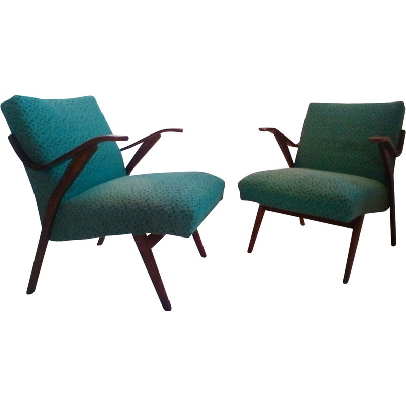 A pair of Czech armchairs in "Brussels style" - 1960s