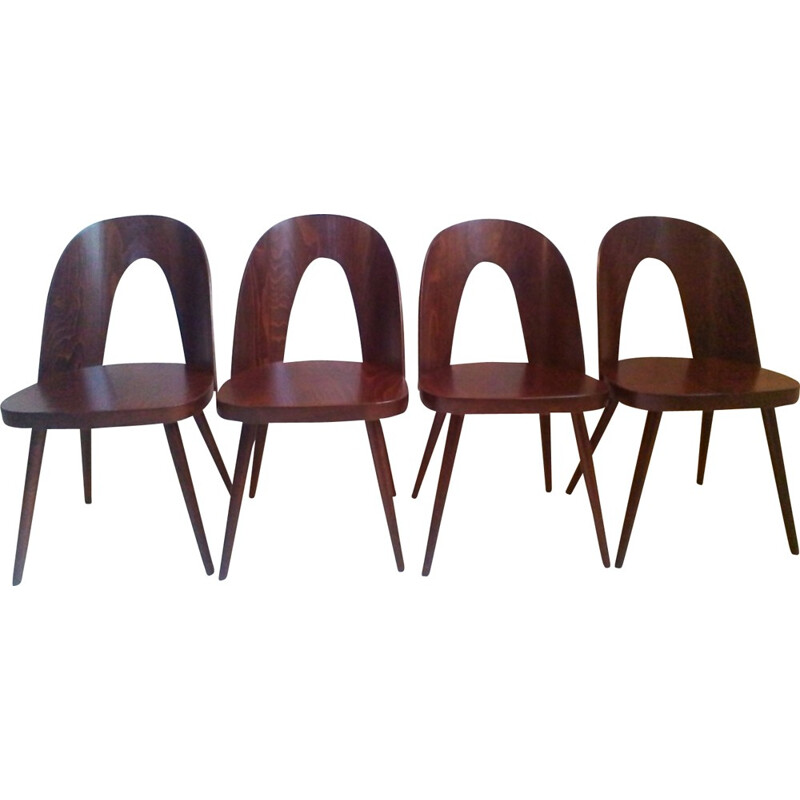 A set of 4 dining chairs in beech by Oswald Haerdtl for Thon - 1960s