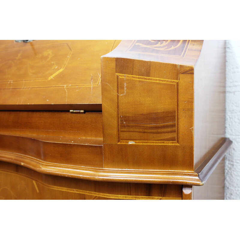 Vintage solid wood and plywood secretary, 1960-1970