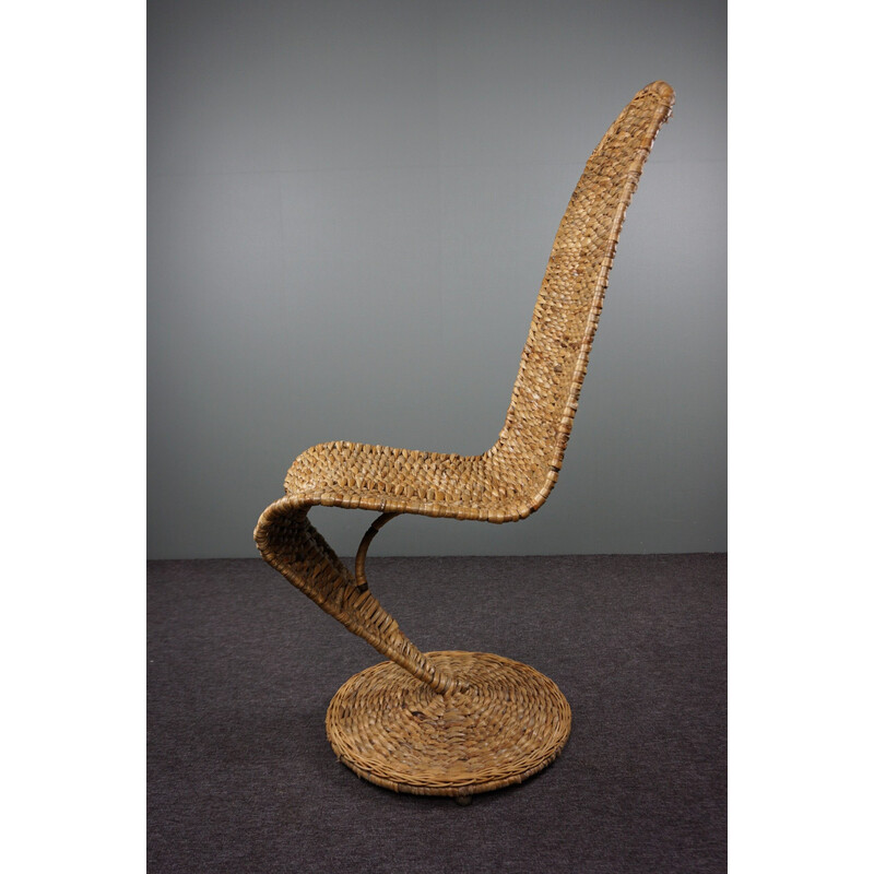 Mid-century Italian banana leaf S-Chair armchair by Marzio Cecchi for Studio Most, 1970s