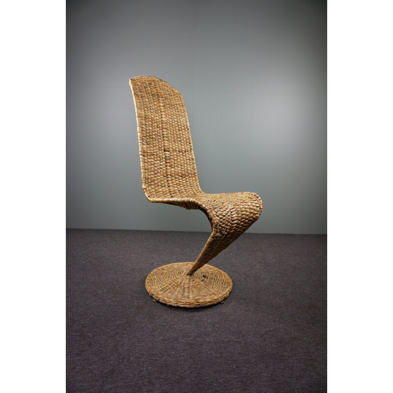 Mid-century Italian banana leaf S-Chair armchair by Marzio Cecchi for Studio Most, 1970s